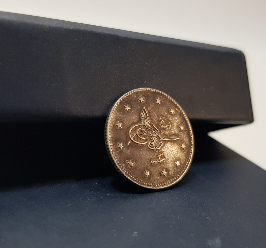 MEHMET REŞAT HAN DÖNEMİ ÇOK YÜKSEK KONDİSYONDA MANASTIR BASKI ÇOK NADİR GÜMÜŞ 2 KURUŞ