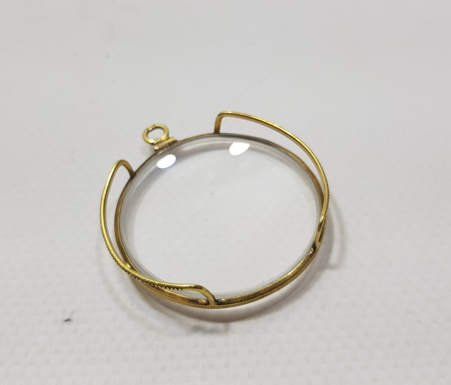 OSMANLI DÖNEMİ ÇOK NADİR KOLYE FORMLU ALTIN KAPLAMA SEYYAR BÜYÜTEÇ