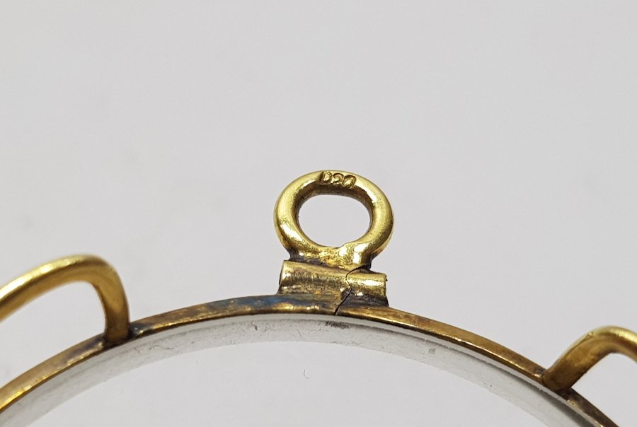 OSMANLI DÖNEMİ ÇOK NADİR KOLYE FORMLU ALTIN KAPLAMA SEYYAR BÜYÜTEÇ