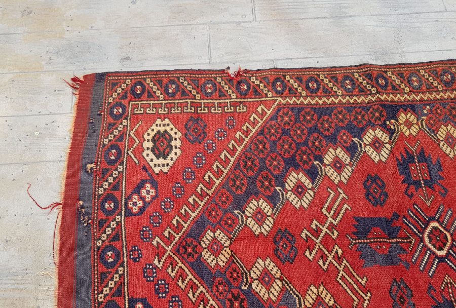 OSMANLI DÖNEMİ EL DOKUMA BÜYÜK BOY BERGAMA HALISI - KIZ BERGAMA