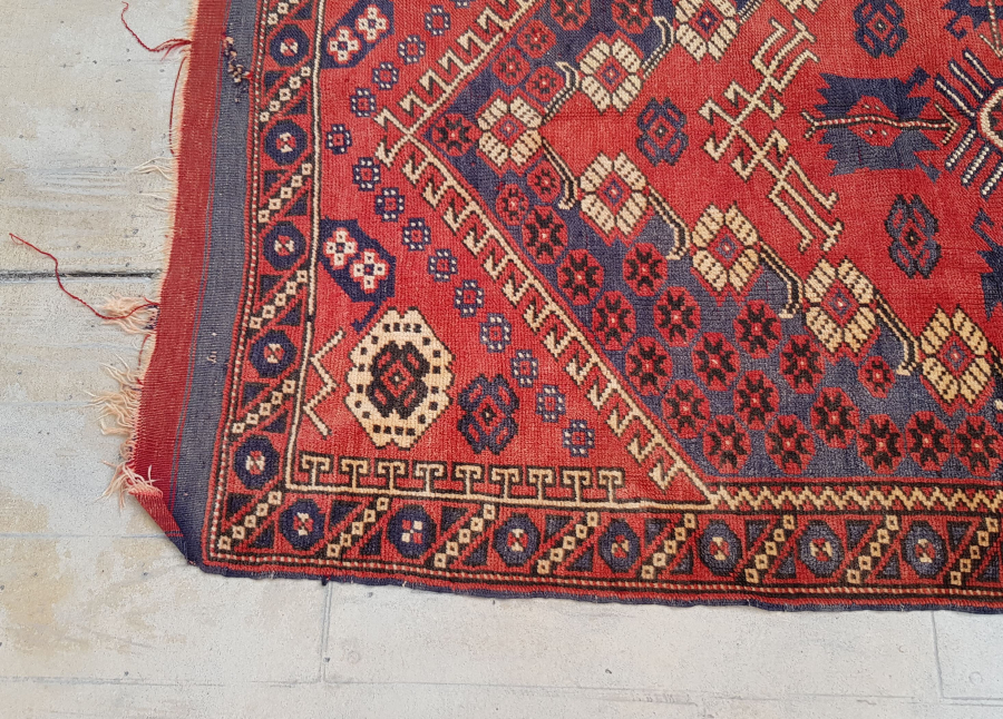 OSMANLI DÖNEMİ EL DOKUMA BÜYÜK BOY BERGAMA HALISI - KIZ BERGAMA