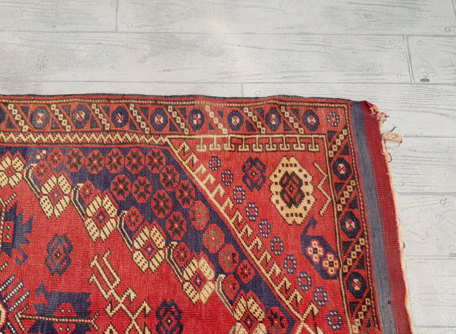 OSMANLI DÖNEMİ EL DOKUMA BÜYÜK BOY BERGAMA HALISI - KIZ BERGAMA