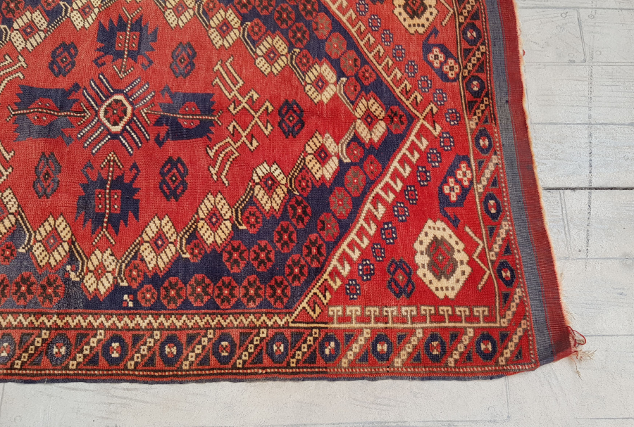 OSMANLI DÖNEMİ EL DOKUMA BÜYÜK BOY BERGAMA HALISI - KIZ BERGAMA