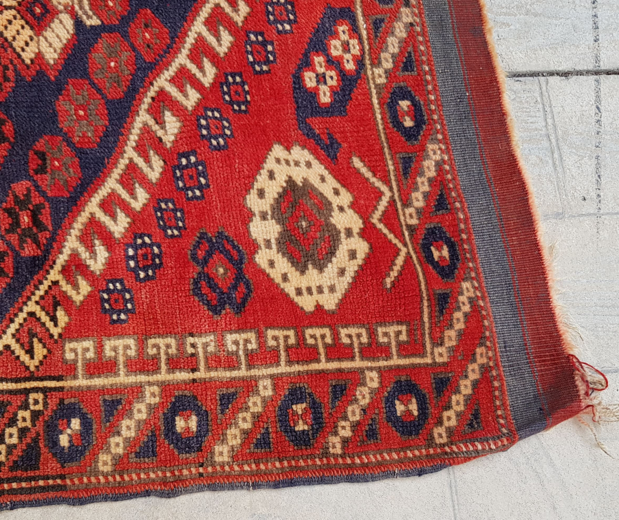 OSMANLI DÖNEMİ EL DOKUMA BÜYÜK BOY BERGAMA HALISI - KIZ BERGAMA