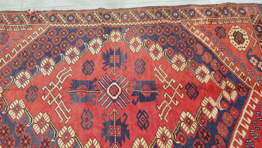 OSMANLI DÖNEMİ EL DOKUMA BÜYÜK BOY BERGAMA HALISI - KIZ BERGAMA