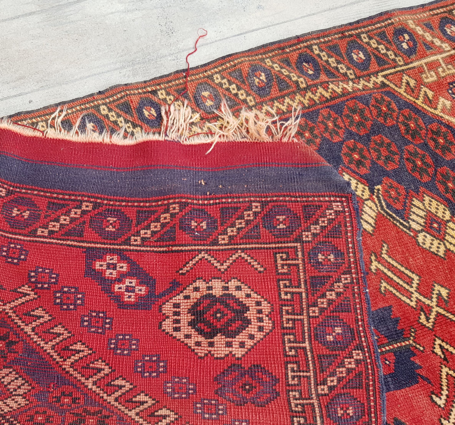 OSMANLI DÖNEMİ EL DOKUMA BÜYÜK BOY BERGAMA HALISI - KIZ BERGAMA