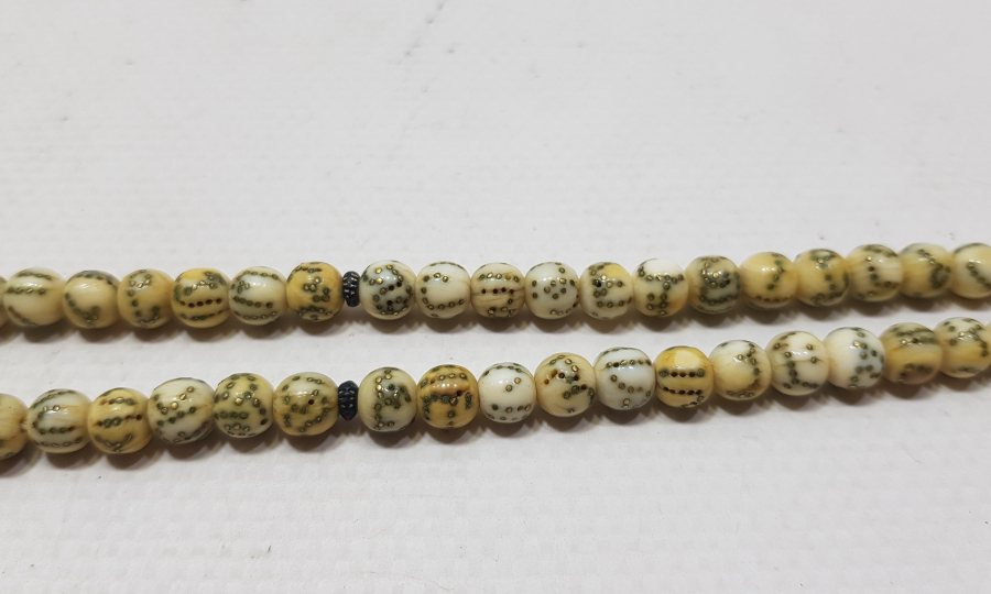 OSMANLI DÖNEMİ FİL DİŞİNDEN MAMUL ÜZERİNDE ESMA ÜL HÜSNA NIN İSİMLERİNİN YAZILI OLDUĞU ÇOK NADİR NAMAZ TESPİHİ - ZİKİR TESPİHİ