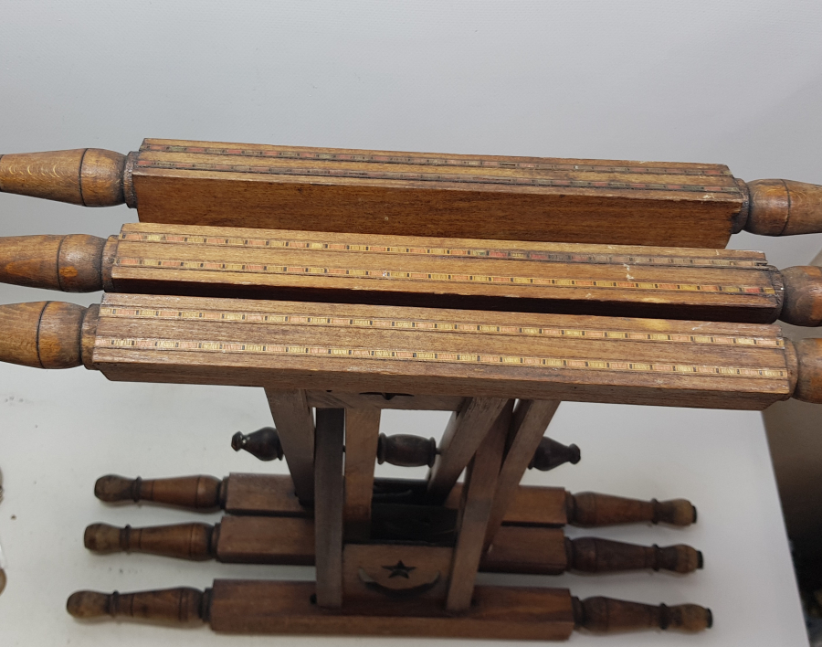 OSMANLI DÖNEMİ MARKUTERİ İŞÇİLİKLİ VE AY YILDIZLI KONAK İŞİ BÜYÜK BOY SOFRA ALTLIĞI