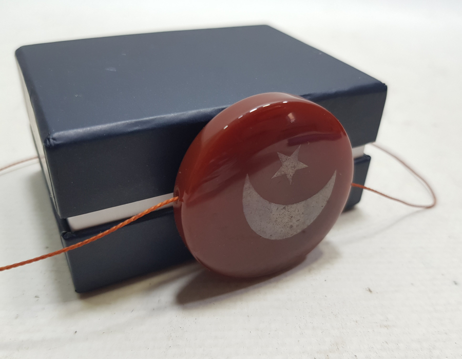 ÜZERİ AY YILDIZLI OSMANLI DÖNEMİ AKİK TAŞI