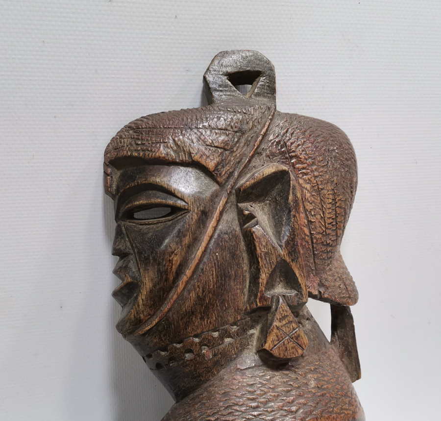 EL BOYAMA ANTİKA AHŞAP AFRİKA MASK