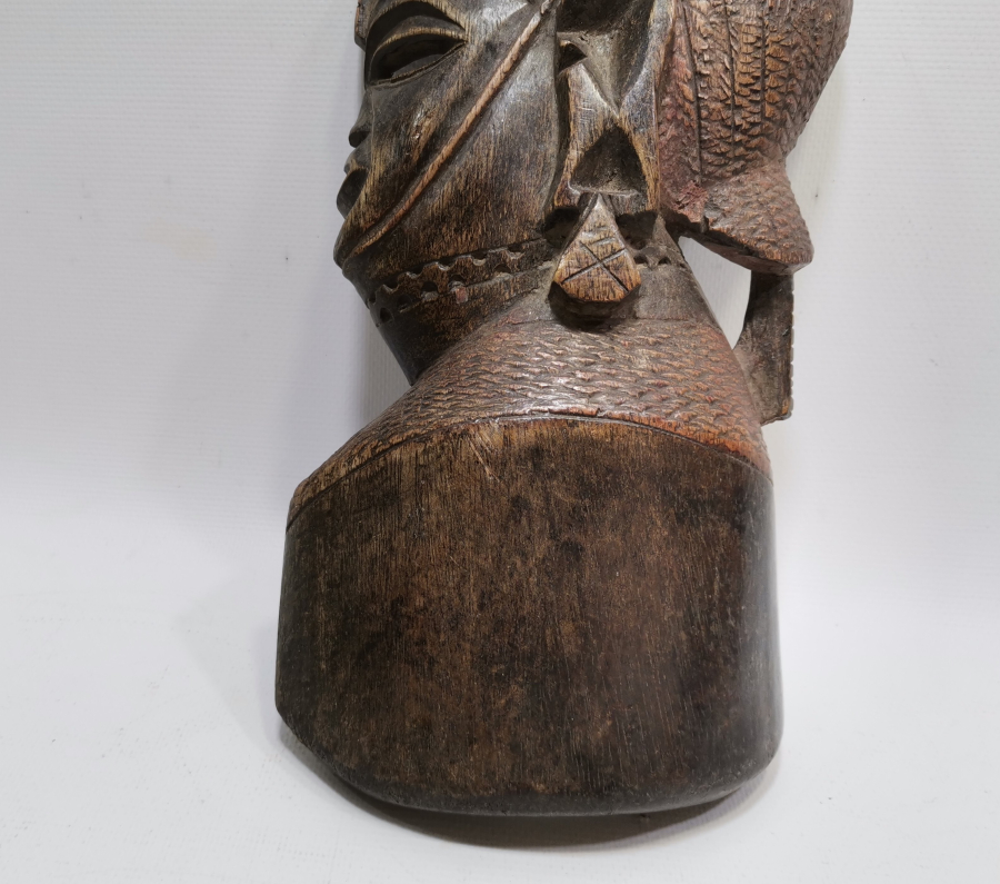 EL BOYAMA ANTİKA AHŞAP AFRİKA MASK