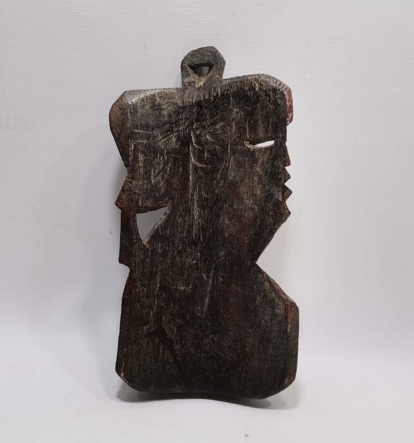 EL BOYAMA ANTİKA AHŞAP AFRİKA MASK