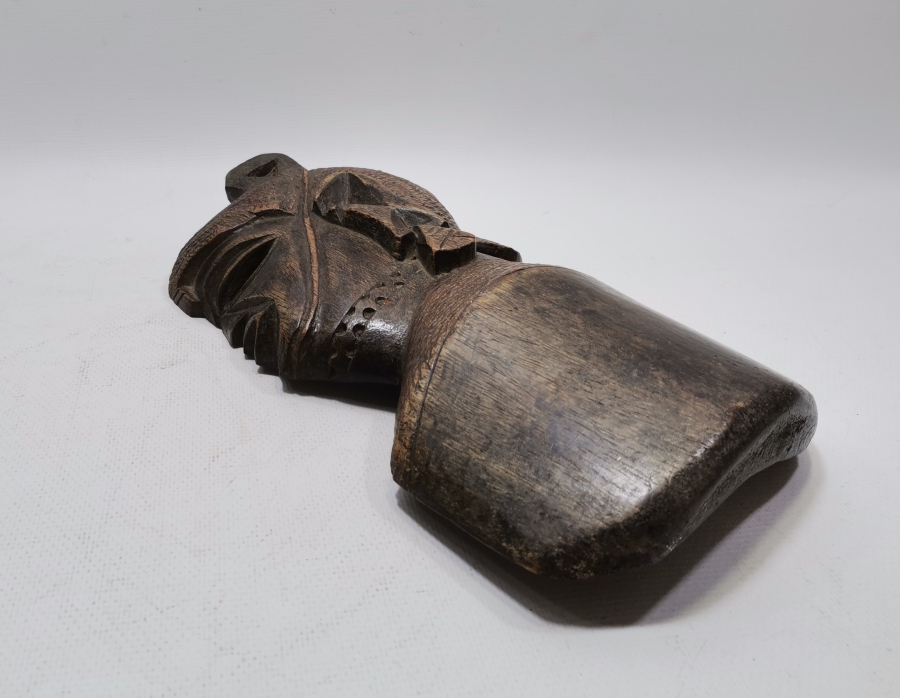 EL BOYAMA ANTİKA AHŞAP AFRİKA MASK