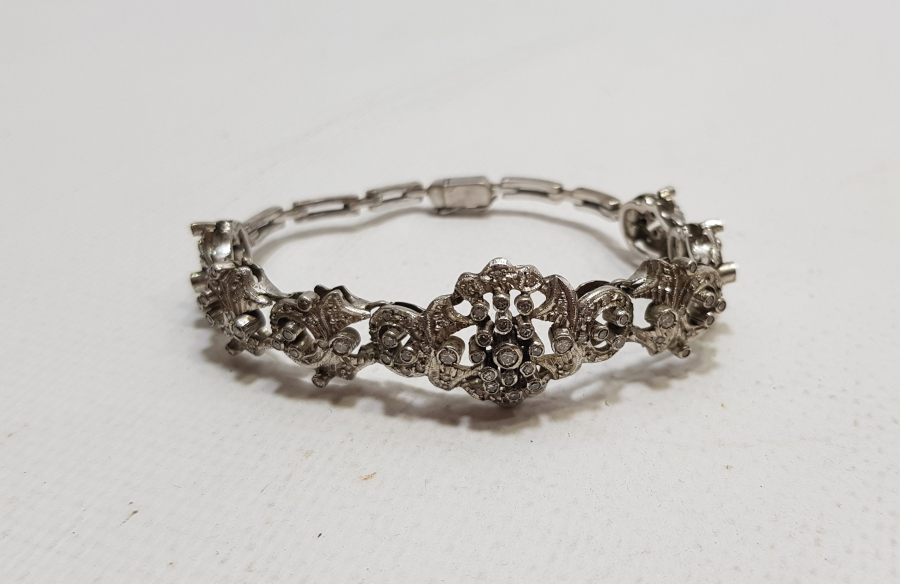 ÖZEL YAPIM ANTİKA PIRLANTA TAŞLI BİLEKLİK