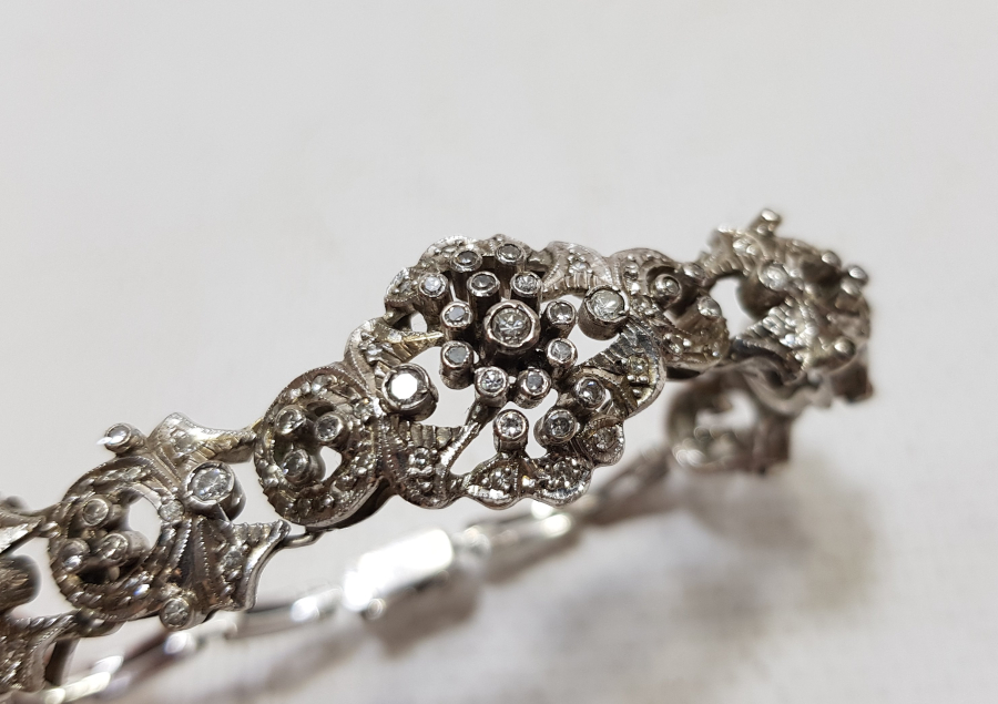 ÖZEL YAPIM ANTİKA PIRLANTA TAŞLI BİLEKLİK