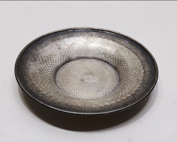 OSMANLI DÖNEMİ AZNAVUR İŞÇİLİKLİ GÜMÜŞ ÇAY TABAĞI