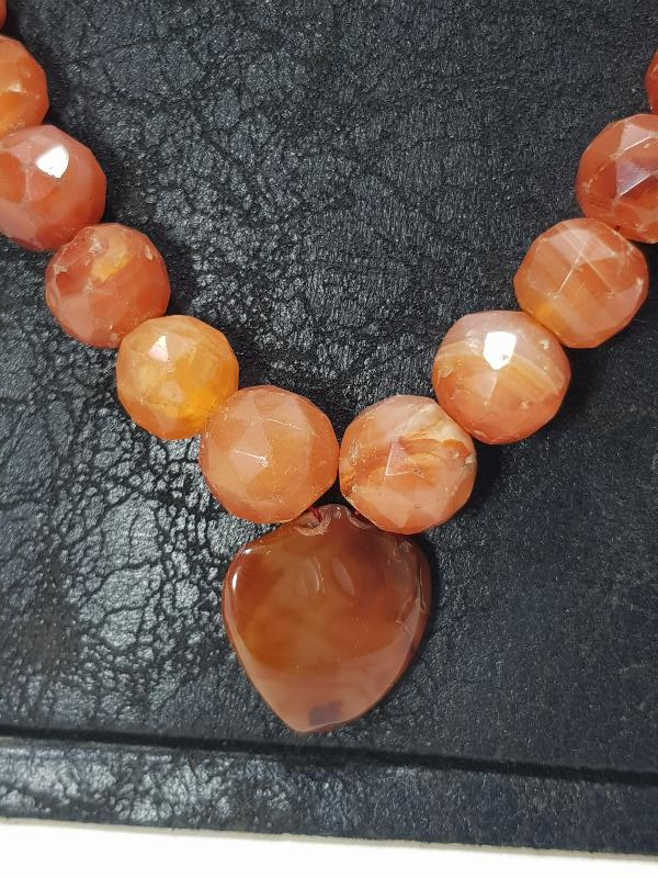 OSMANLI DÖNEMİ FASETA KESİM AKİK TAŞLI GERDANLIK