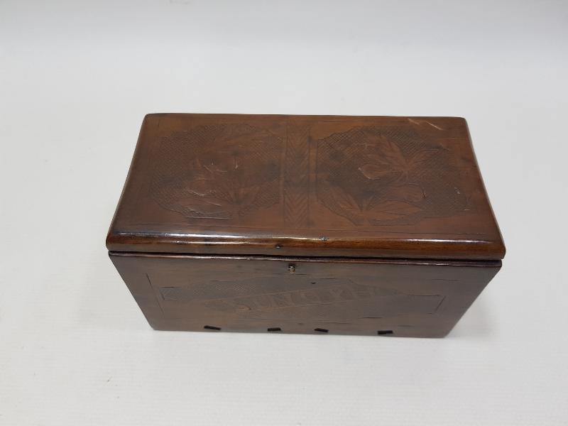 OSMANLI DÖNEMİ SİNOP CEZAEVİ İŞİ SINOPH YAZILI ÇOK NADİR AHŞAP KAHVE KUTUSU