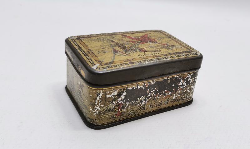 OSMANLICA YAZILI ÇOK NADİR NEZİH ALBAYRAK TENEKE ÇAY KUTUSU