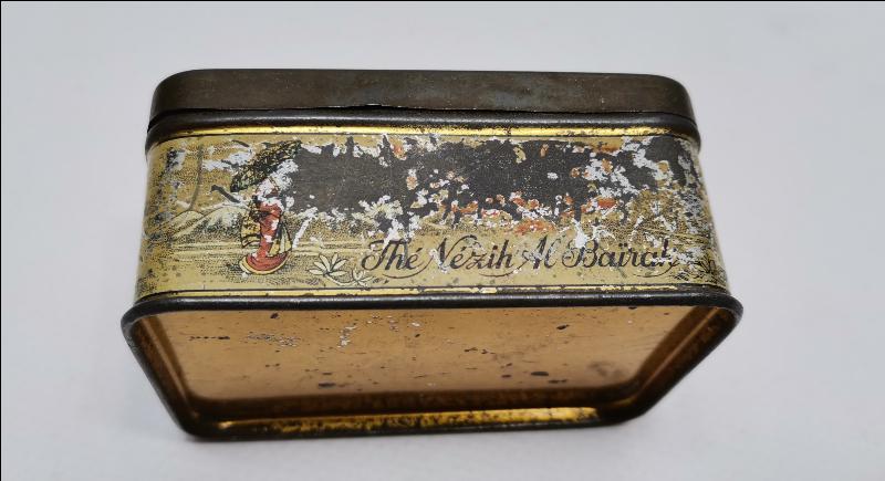 OSMANLICA YAZILI ÇOK NADİR NEZİH ALBAYRAK TENEKE ÇAY KUTUSU