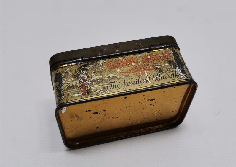 OSMANLICA YAZILI ÇOK NADİR NEZİH ALBAYRAK TENEKE ÇAY KUTUSU