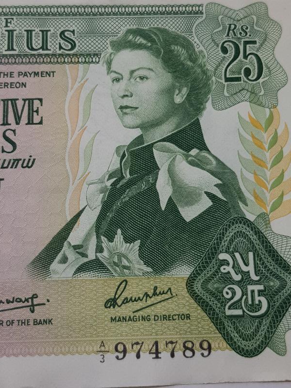MAURITIUS 25 RUPEES ÇOK NADİR KAĞĞIT PARA
