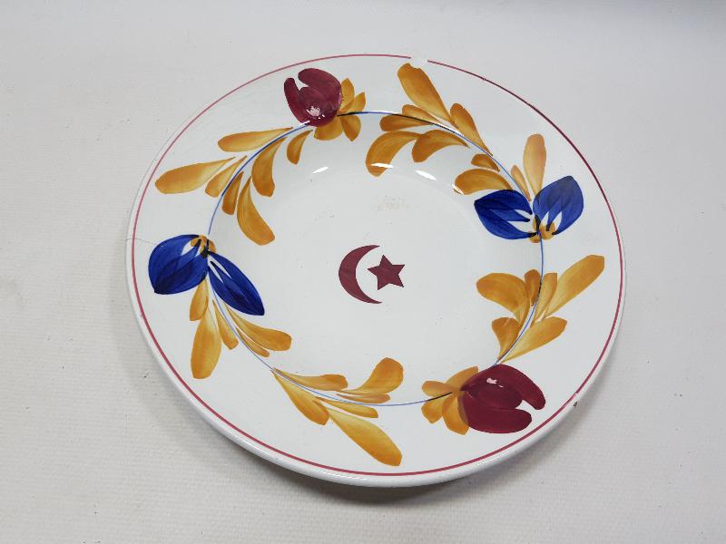 OSMANLI DÖNEMİ AY YILDIZLI PORSELEN TABAK