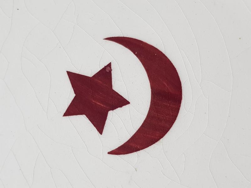 OSMANLI DÖNEMİ AY YILDIZLI PORSELEN TABAK