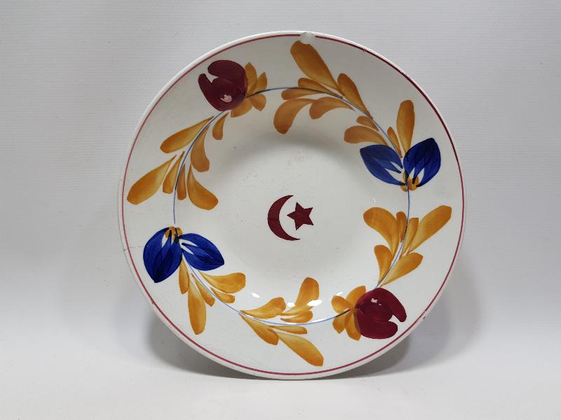 OSMANLI DÖNEMİ AY YILDIZLI PORSELEN TABAK