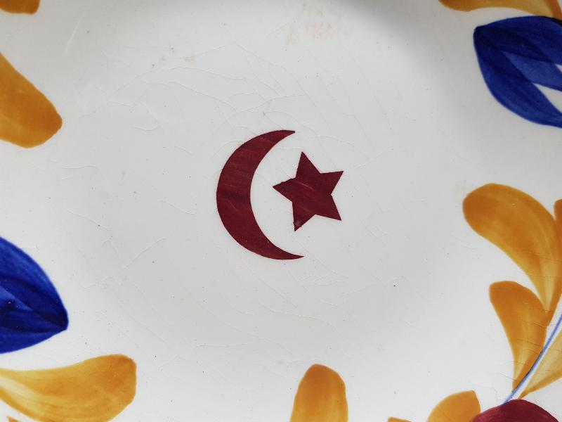 OSMANLI DÖNEMİ AY YILDIZLI PORSELEN TABAK