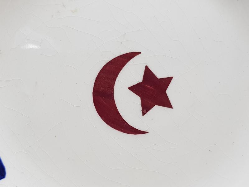 OSMANLI DÖNEMİ AY YILDIZLI PORSELEN TABAK