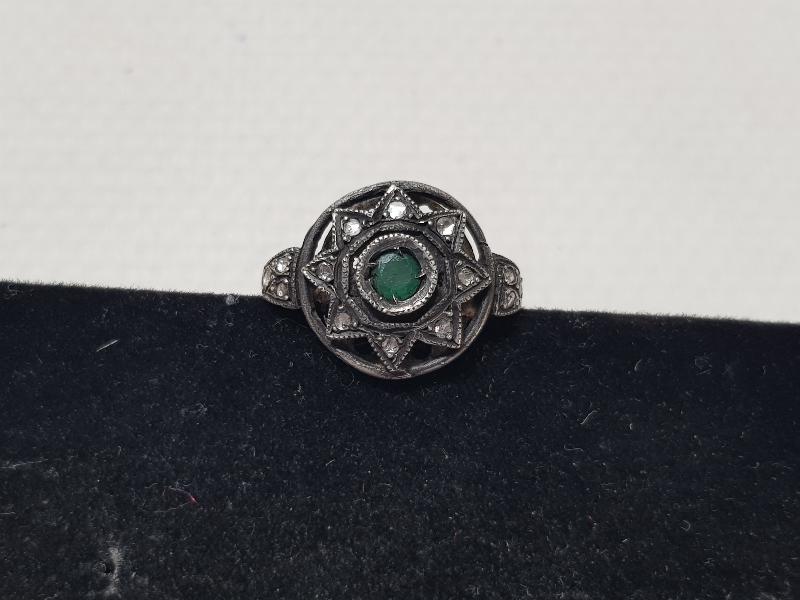 OSMANLI DÖNEMİ ZÜMRÜT TAŞLI ELMAS YÜZÜK