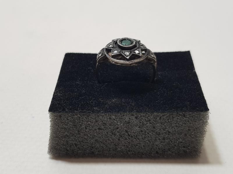 OSMANLI DÖNEMİ ZÜMRÜT TAŞLI ELMAS YÜZÜK