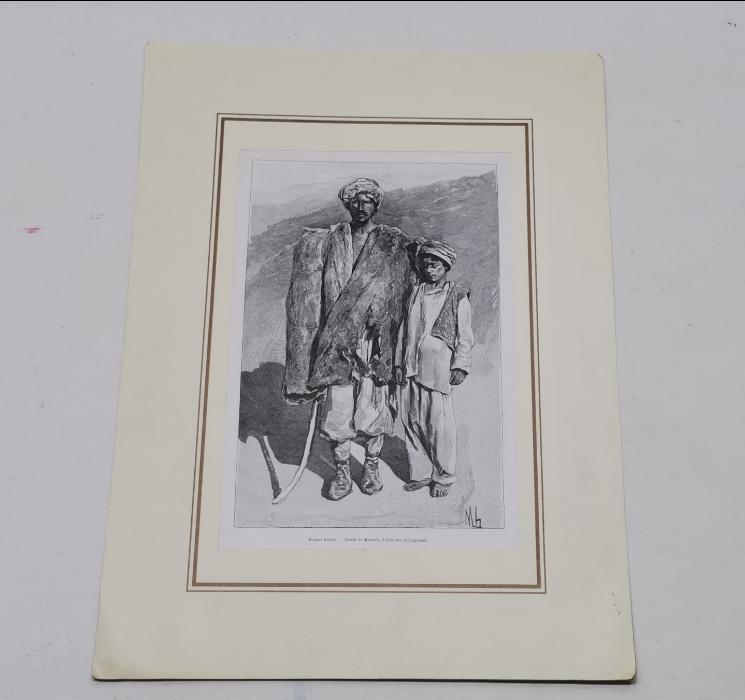 OSMANLI DÖNEMİ KÜRT BABA VE OĞLU GRAVÜR