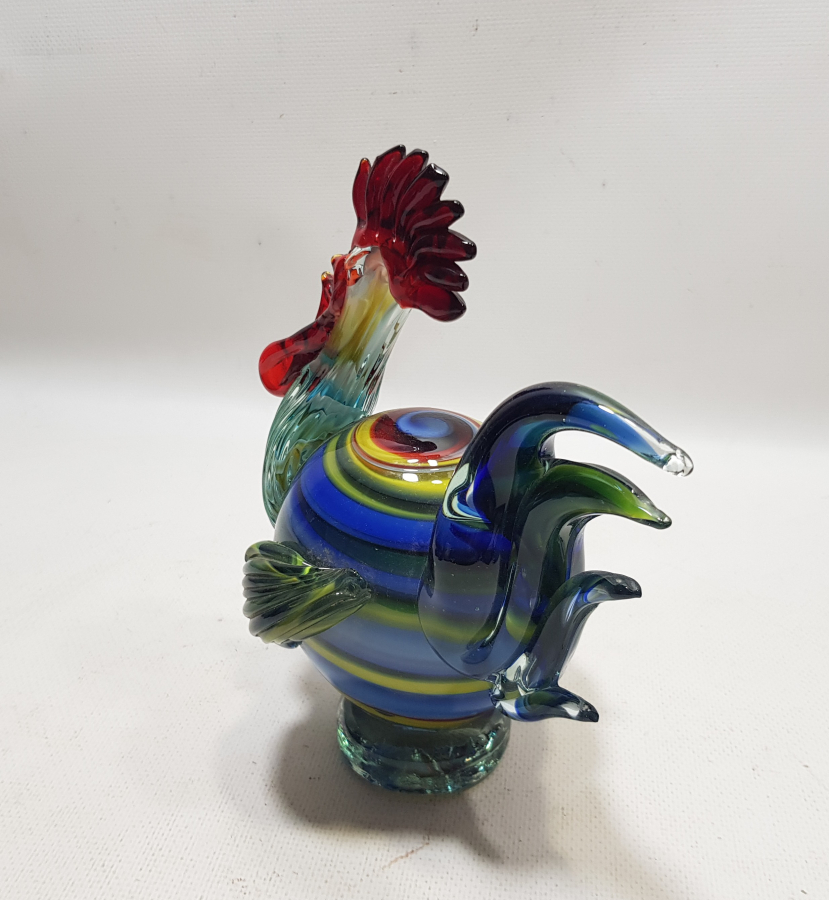 ANTİKA MURANO HOROZ FİGÜRÜ