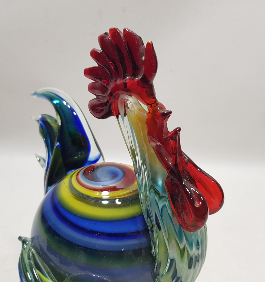 ANTİKA MURANO HOROZ FİGÜRÜ