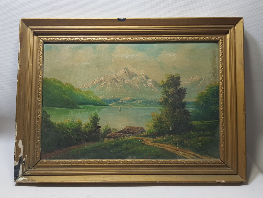 ORİJİNAL ÇERÇEVESİNDE TUVAL ÜZERİ YAĞLI BOYA TABLO