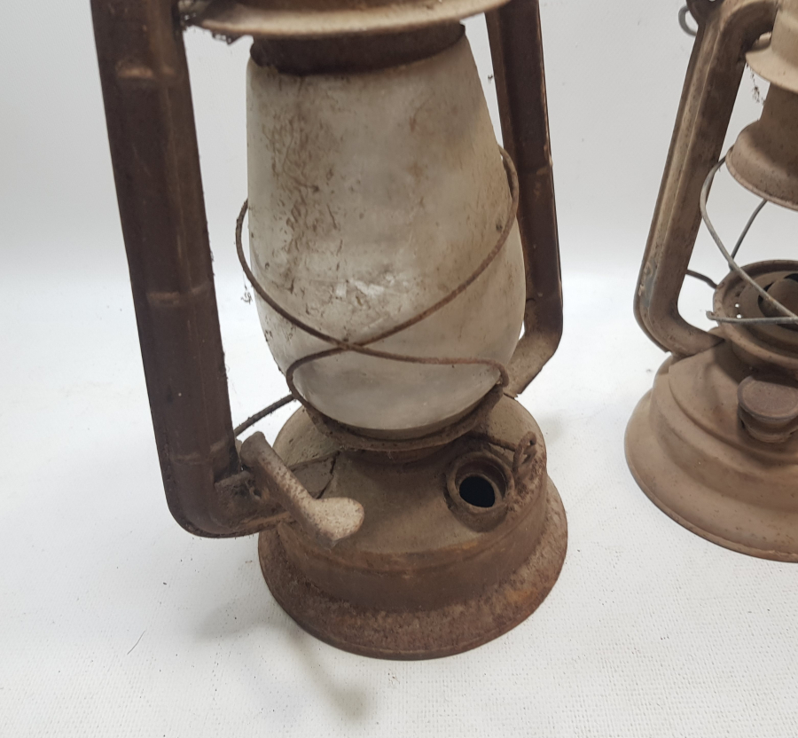 2 ADET YERLİ YAPIM ANTİKA GEMİCİ-MADENCİ FENERİ