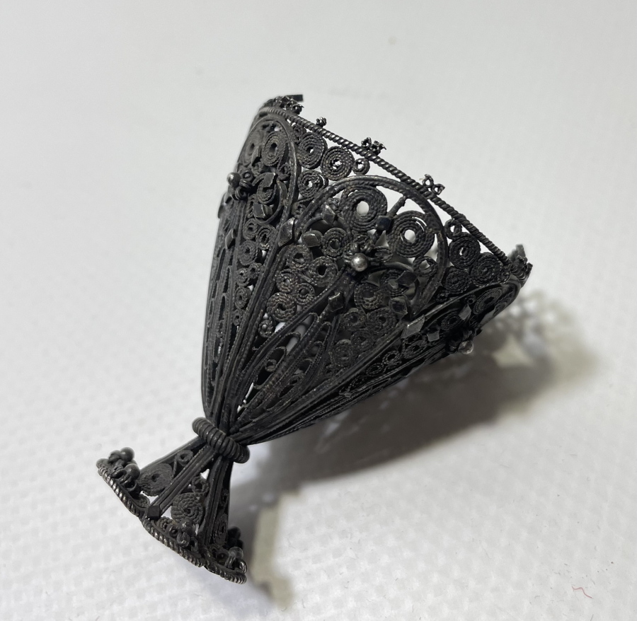 OSMANLI DÖNEMİ TELKARİ İŞÇİLİKLİ GÜMÜŞ FİNCAN ZARFI