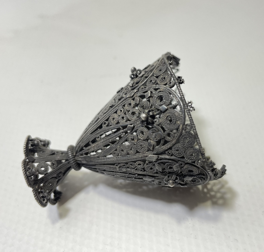 OSMANLI DÖNEMİ TELKARİ İŞÇİLİKLİ GÜMÜŞ FİNCAN ZARFI