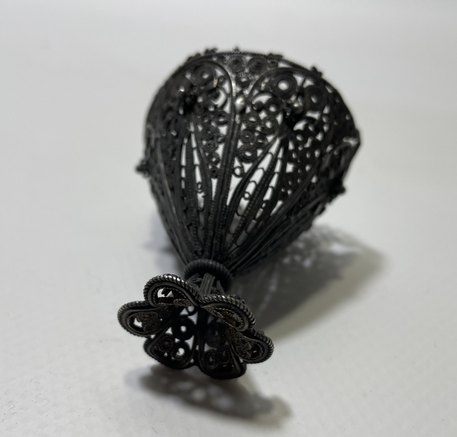 OSMANLI DÖNEMİ TELKARİ İŞÇİLİKLİ GÜMÜŞ FİNCAN ZARFI