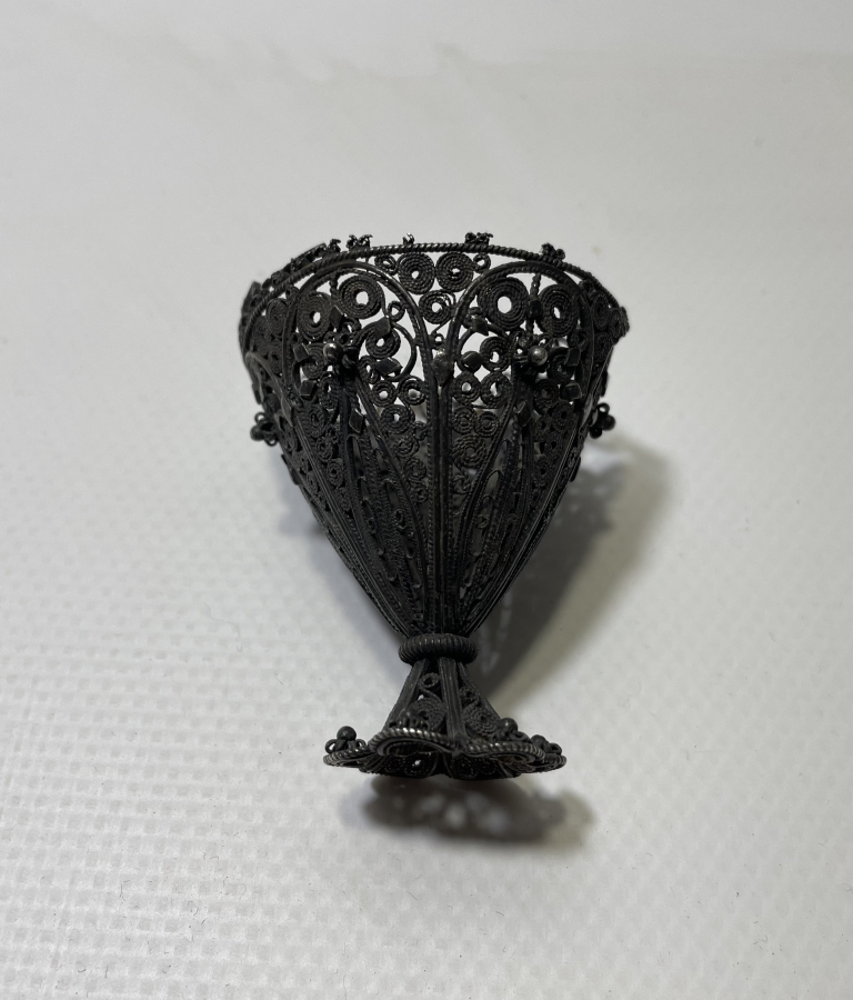 OSMANLI DÖNEMİ TELKARİ İŞÇİLİKLİ GÜMÜŞ FİNCAN ZARFI