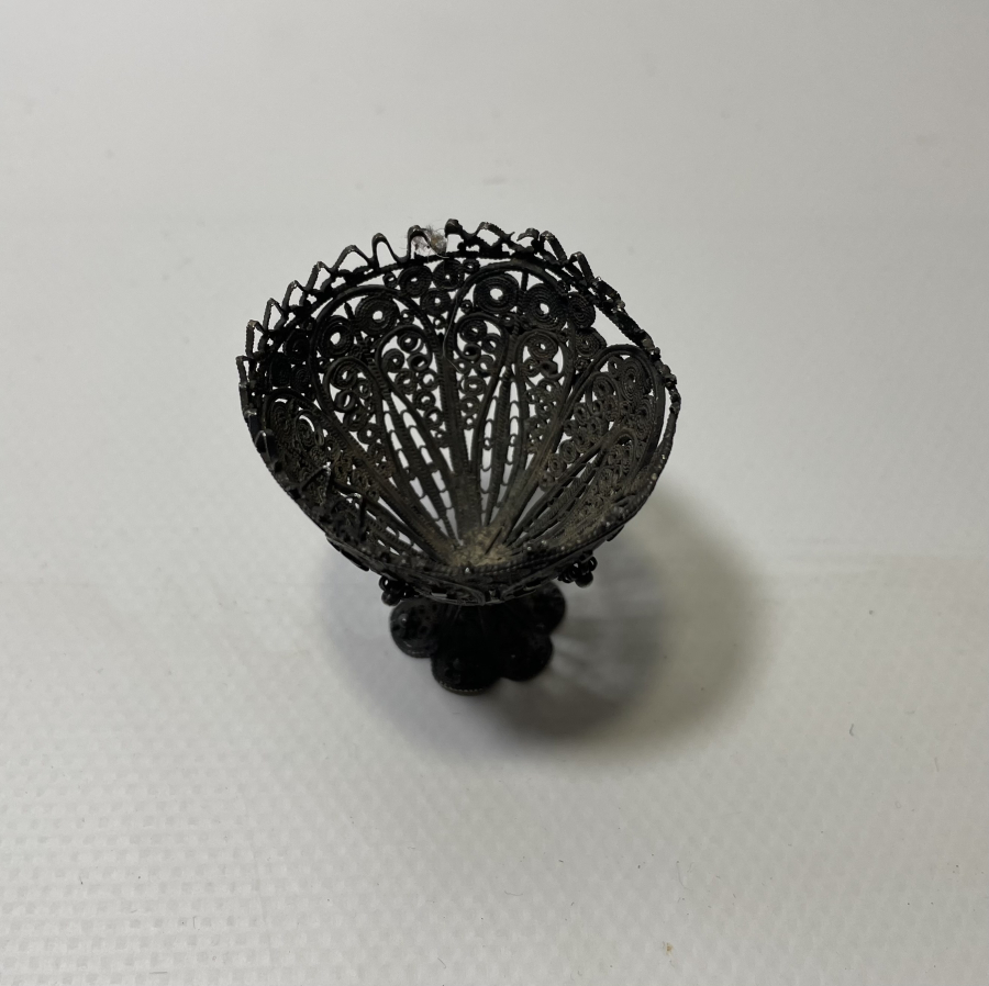 OSMANLI DÖNEMİ TELKARİ İŞÇİLİKLİ GÜMÜŞ FİNCAN ZARFI