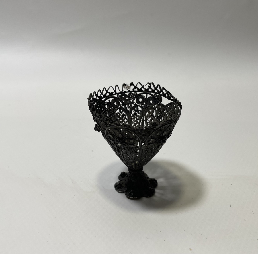 OSMANLI DÖNEMİ TELKARİ İŞÇİLİKLİ GÜMÜŞ FİNCAN ZARFI