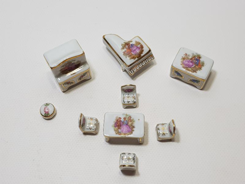 ANTİKA LİMOGES MİNYATÜR PORSELEN YEMEK TAKIMI