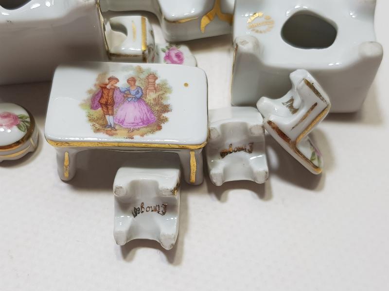 ANTİKA LİMOGES MİNYATÜR PORSELEN YEMEK TAKIMI