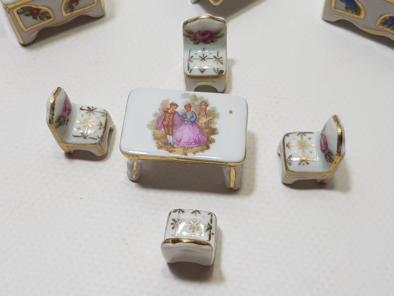 ANTİKA LİMOGES MİNYATÜR PORSELEN YEMEK TAKIMI