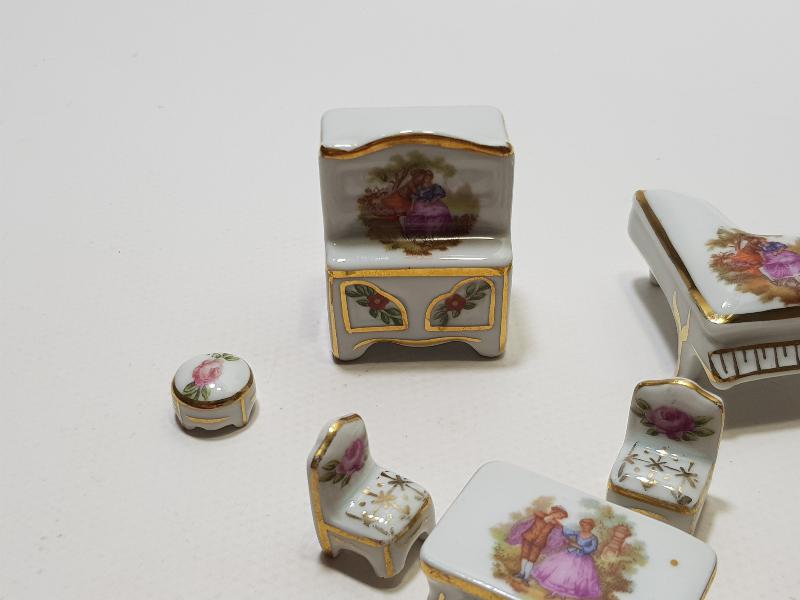 ANTİKA LİMOGES MİNYATÜR PORSELEN YEMEK TAKIMI