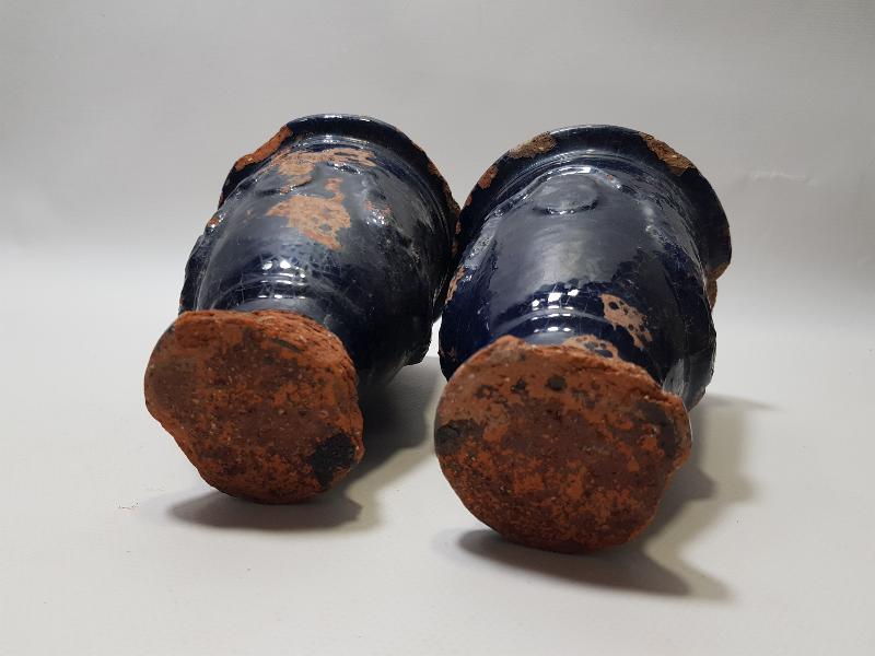 OSMANLI DÖNEMİ BİR ÇİFT TERRA COTA VAZO 