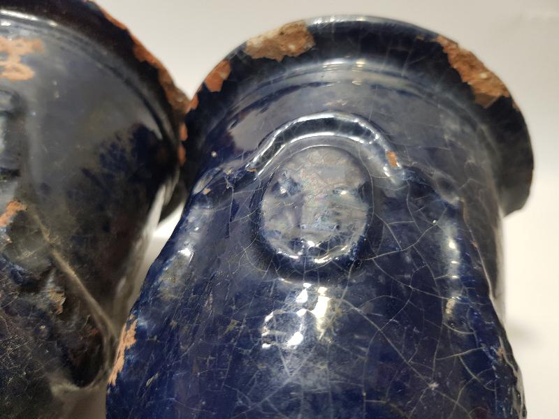 OSMANLI DÖNEMİ BİR ÇİFT TERRA COTA VAZO 